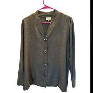 Niche by Nilgun Derman Textured Button-Down - Large-brown